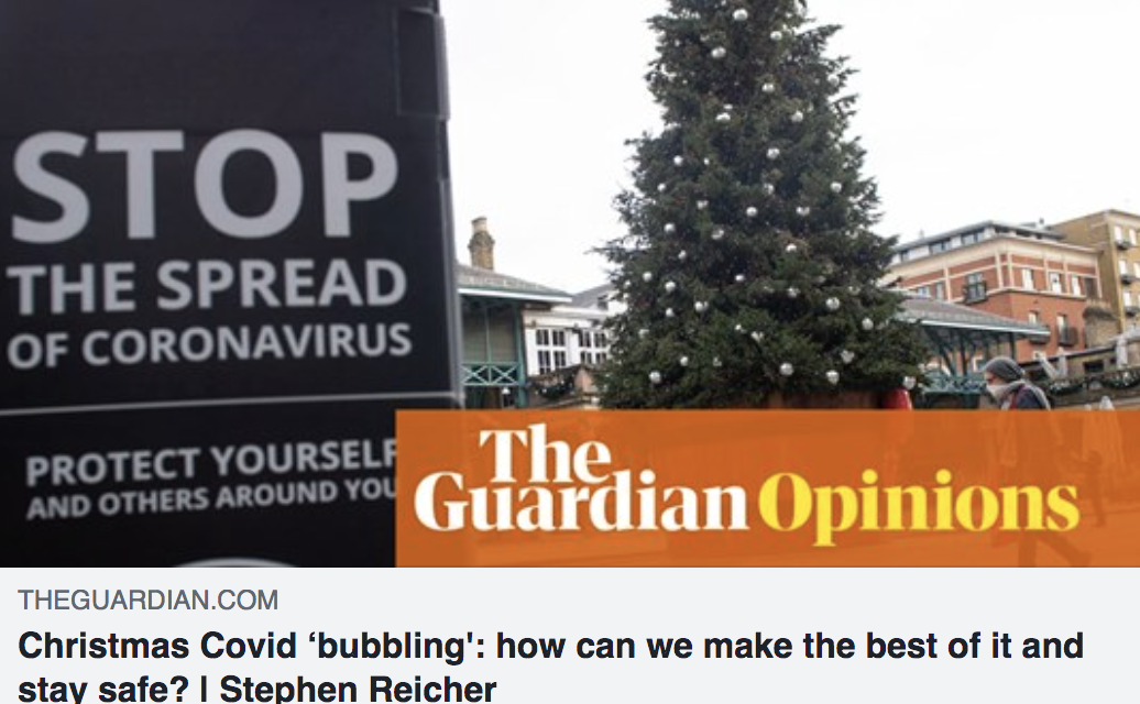 Stephen reicher writes in the guardian about staying safe at christmas