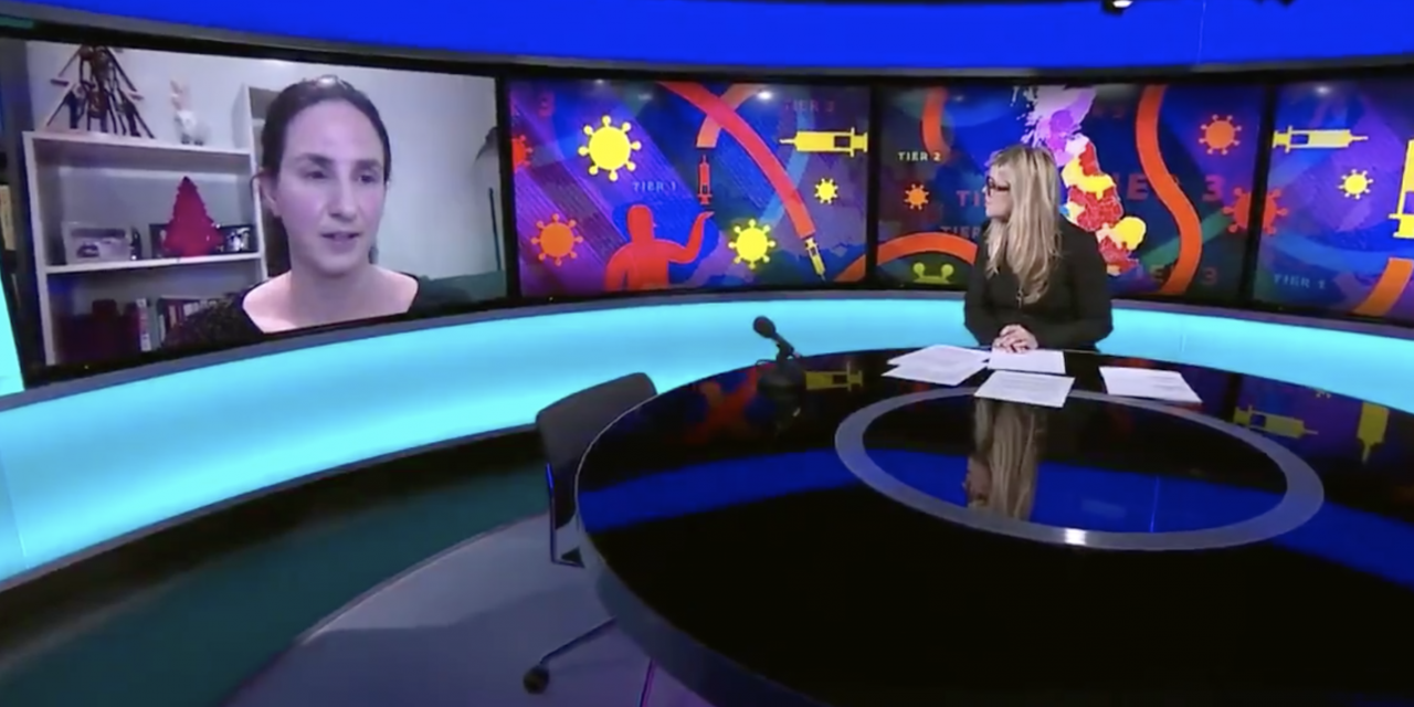 Christina pagel talks to bbc newsnight about risks of easing restrictions at christmas