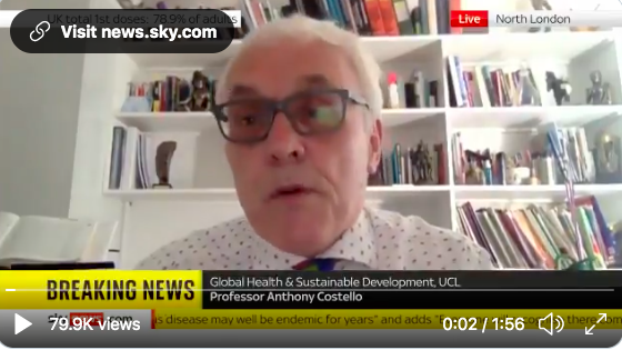 Anthony costello talks to sky news about the critical importance of infection control