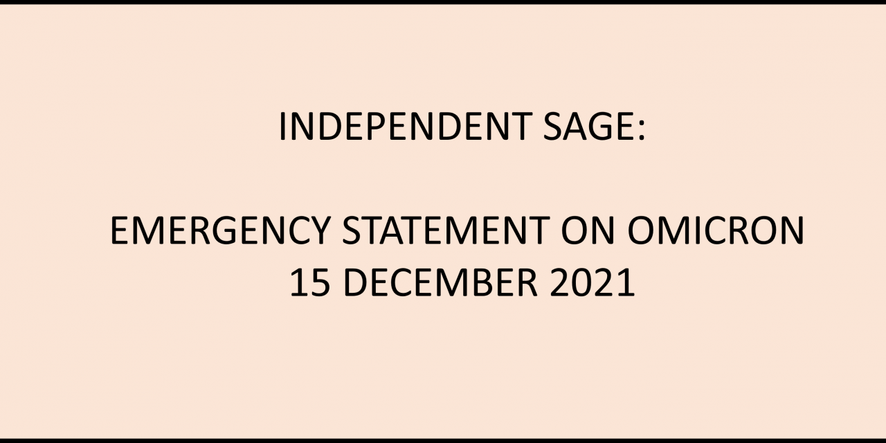 EMERGENCY STATEMENT ON OMICRON: 15 DECEMBER 2021