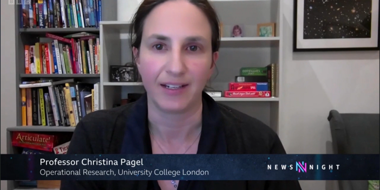 Christina Pagel talks to BBC Newsnight about care home policy in 2020